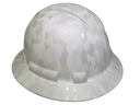 Military Antarctica Digital Camo Custom Hydro Dipped Full Brim Hard Hat - Left Side View