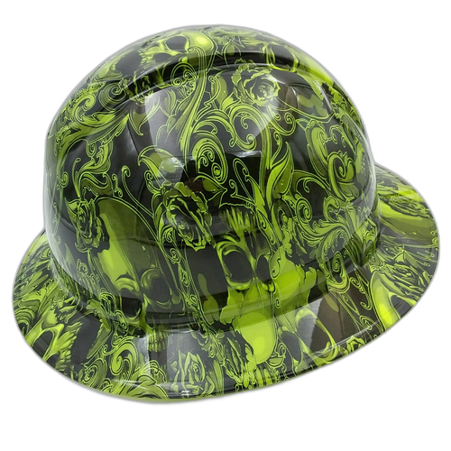 Skulls N Roses Custom Hydro Dipped Full Brim Hard Hat - Left Side View