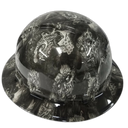 White Melting Zombies Custom Hydro Dipped Full Brim Hard Hat - Left Side View