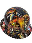 Mexican Heritage American Proud Custom Hydro Dipped Full Brim Hard Hat - Left Side View