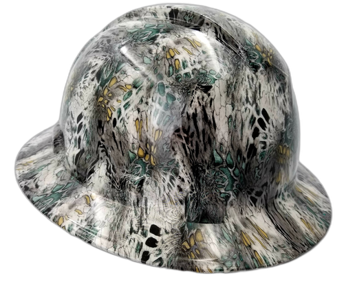 Hi Def Camo Series Custom Hydro Dipped Full Brim Hard Hat - Left Side View