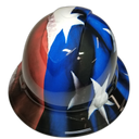True Embroidered American Flag Realist Custom Hydro Dipped Full Brim Hard Hat - Left Side View