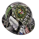 Military Army Dog Tags Custom Hydro Dipped Full Brim Hard Hat - Left Side View