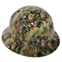 420 WEED HEAD realistic kush Custom Hydro Dipped Full Brim Hard Hat - Left Side View
