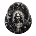 Jesus Loving Arms Light Of The World Custom Hydro Dipped Full Brim Hard Hat - Left Side View