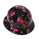 Hot Pink Voodoo Dolls Custom Hydro Dipped Full Brim Hard Hat - Left Side View