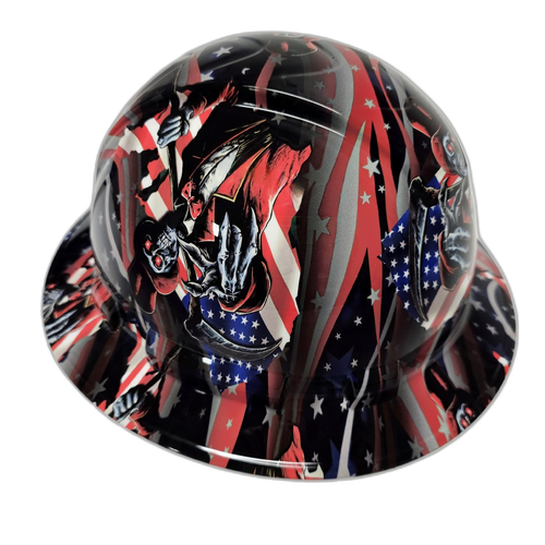 American Reaper Grim Reaper Custom Hydro Dipped Full Brim Hard Hat - Left Side View