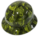 Hi Vis Green Melting Zombies Custom Hydro Dipped Full Brim Hard Hat - Left Side View