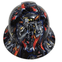Heavy Duty Fireman F/D Clean Custom Hydro Dipped Full Brim Hard Hat - Left Side View