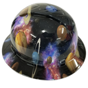 Milky Way Galaxy Planets Custom Hydro Dipped Full Brim Hard Hat - Left Side View