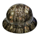 Military Truck Camo Custom Hydro Dipped Full Brim Hard Hat - Left Side View