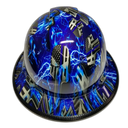 Blue Line Ice Skulls Custom Hydro Dipped Full Brim Hard Hat - Left Side View