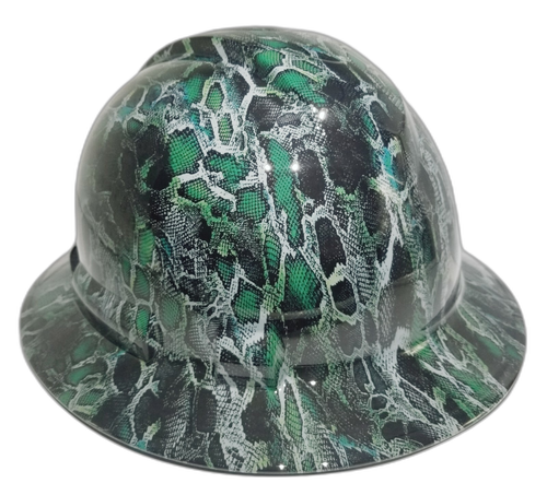 Super Snake Skin Custom Hydro Dipped Full Brim Hard Hat - Left Side View