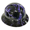 Midnight Lightning Storm Custom Hydro Dipped Full Brim Hard Hat - Left Side View