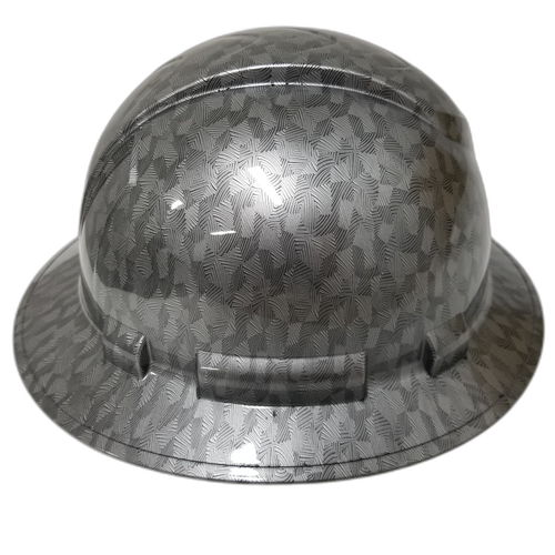 Forged Carbon Fiber Custom Hydro Dipped Full Brim Hard Hat - Left Side View