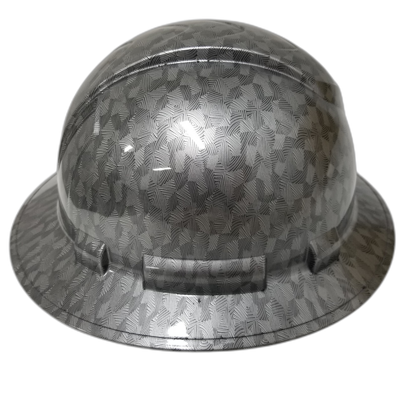 Forged Carbon Fiber Marbled hard hat left side view