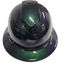 Chameleon Flip Flop Carbon Fiber Custom Hydro Dipped Full Brim Hard Hat - Left Side View