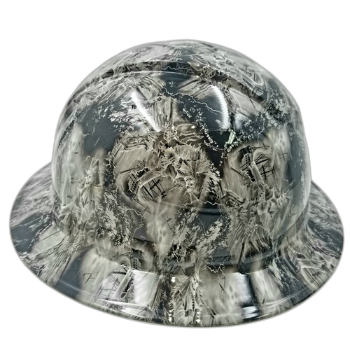 Pirate Skulls From The Grave Custom Hydro Dipped Full Brim Hard Hat - Left Side View