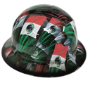 Mexican Pride Ultimate Airbrush Editio Custom Hydro Dipped Full Brim Hard Hat - Left Side View