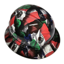 Mexican Roots Texas Pride USA Custom Hydro Dipped Full Brim Hard Hat - Left Side View