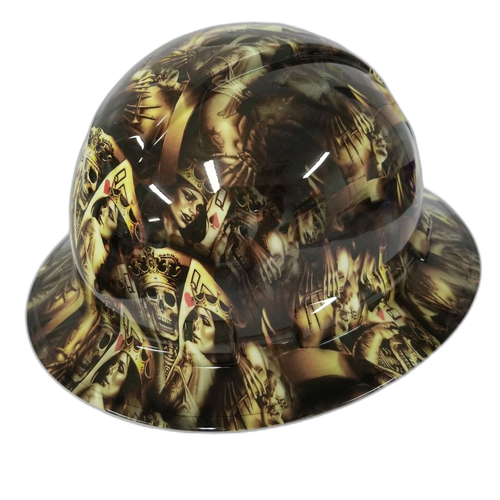 King's And Queens Custom Hydro Dipped Full Brim Hard Hat - Left Side View