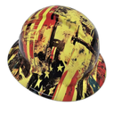 Old School Vintage American Soldier Custom Hydro Dipped Full Brim Hard Hat - Left Side View