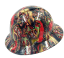 Color Zombie Art Custom Hydro Dipped Full Brim Hard Hat - Left Side View