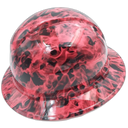 Wicked Fire Hi Vis Pink Custom Hydro Dipped Full Brim Hard Hat - Left Side View
