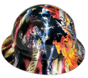 Firefighter First In Last Out Custom Hydro Dipped Full Brim Hard Hat - Left Side View