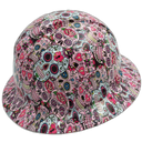Sugar Skulls Custom Hydro Dipped Full Brim Hard Hat - Left Side View