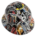 Oil Field Extreme Sticker Bomb Custom Hydro Dipped Full Brim Hard Hat - Left Side View