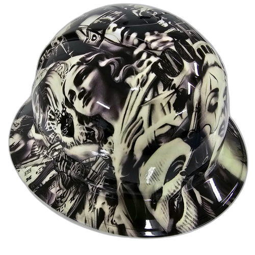 American Ganster Liberty Exclusive Custom Hydro Dipped Full Brim Hard Hat - Left Side View