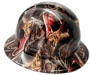 Snakebite pit Viper extreme snake Custom Hydro Dipped Full Brim Hard Hat - Left Side View