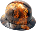 Rust Bucket Head Patina Custom Hydro Dipped Full Brim Hard Hat - Left Side View