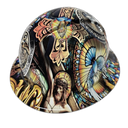 Saint Michael Jesus Gods Warrior Custom Hydro Dipped Full Brim Hard Hat - Left Side View
