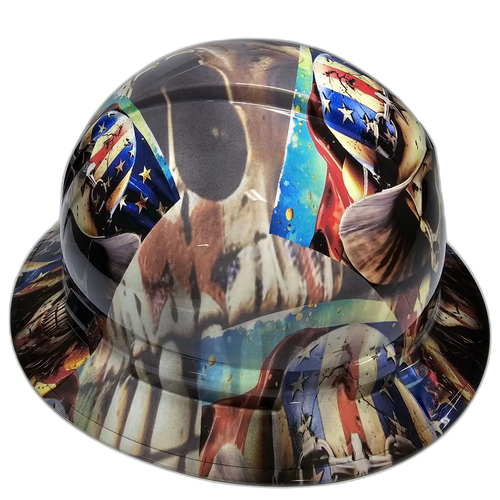 American Cowboys Cowboy Riders Custom Hydro Dipped Full Brim Hard Hat - Left Side View