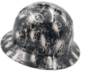 White Smoking Skulls Custom Hydro Dipped Full Brim Hard Hat - Left Side View