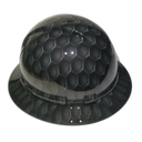 3D Gray Hex Carbon Deep 3D Effects Custom Hydro Dipped Full Brim Hard Hat - Left Side View