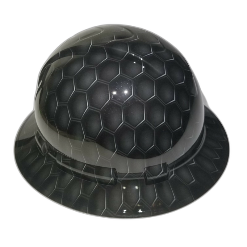 Gray 3D Hex Carbon Stealth hard hat left side view