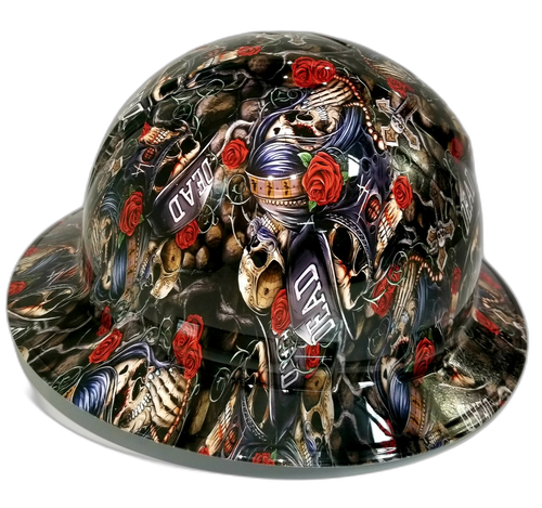 Till Death Do Us Part LA Street Life Custom Hydro Dipped Full Brim Hard Hat - Left Side View