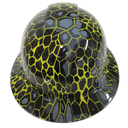 Hectick Camo Abstract Urban Design Custom Hydro Dipped Full Brim Hard Hat - Left Side View