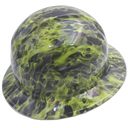 Wicked Fire Hi Vis Lime Custom Hydro Dipped Full Brim Hard Hat - Left Side View