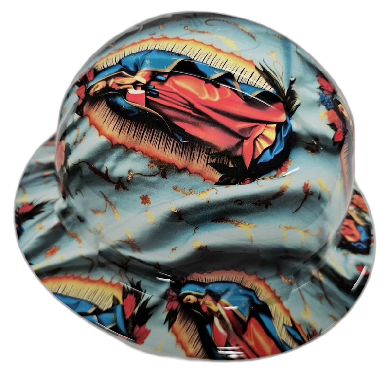 Virgen de Guadalupe Full Color hard hat left side view
