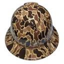 Old School Drake Colors Poppin Custom Hydro Dipped Full Brim Hard Hat - Left Side View