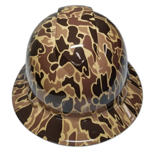 Old School Drake Colors Poppin Custom Hydro Dipped Full Brim Hard Hat - Left Side View