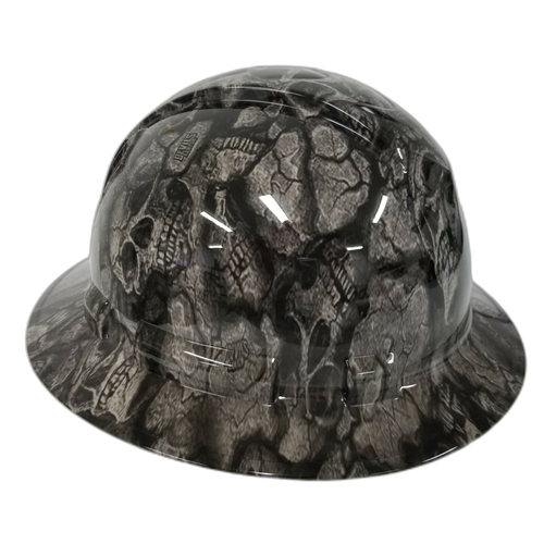 Devils Canyon Skull Camo Custom Hydro Dipped Full Brim Hard Hat - Left Side View