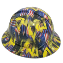Don'T Tread On Me USA Flag Custom Hydro Dipped Full Brim Hard Hat - Left Side View