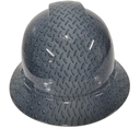 Diamond Plate Custom Hydro Dipped Full Brim Hard Hat - Left Side View