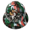 Mexican Outlaw Cowboy Pride Custom Hydro Dipped Full Brim Hard Hat - Left Side View