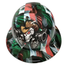 Mexican Outlaw Cowboy Pride Custom Hydro Dipped Full Brim Hard Hat - Left Side View